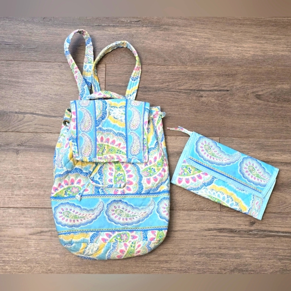 Tanyalee Designs Backpack and Wallet Floral Pastel Lightweight Cottage Coastal